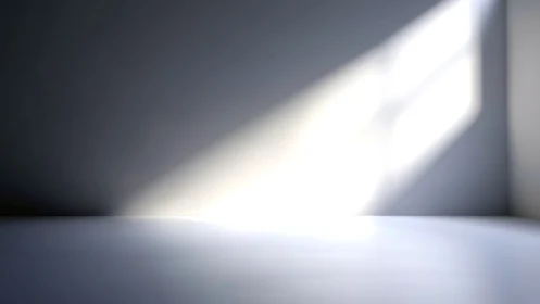 Directional window light forming high-contrast gradient across floor