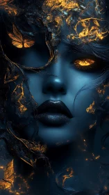 Midnight muse breathes molten butterflies into the dark