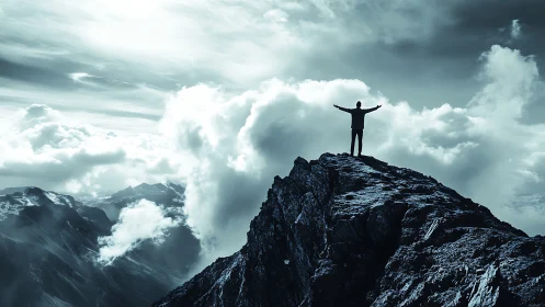 Sky-high summit moment welcomes fresh mountain freedom