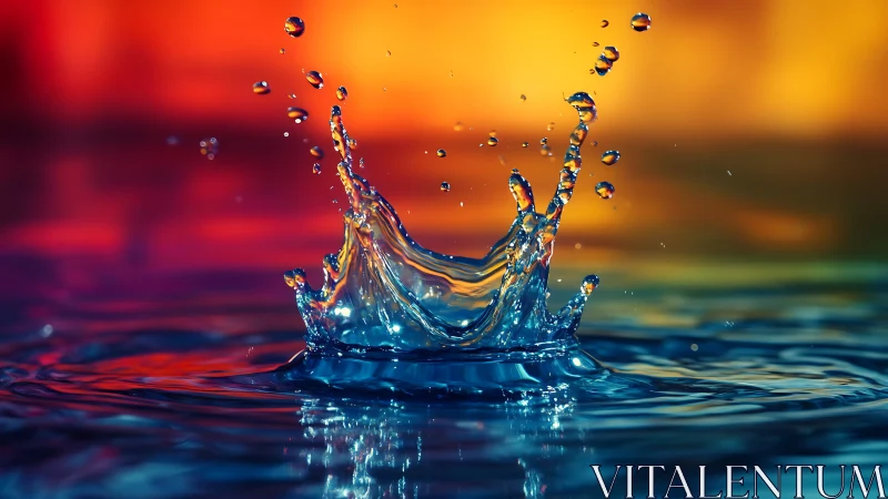 Water droplet impact forms radial splash crown in liquid