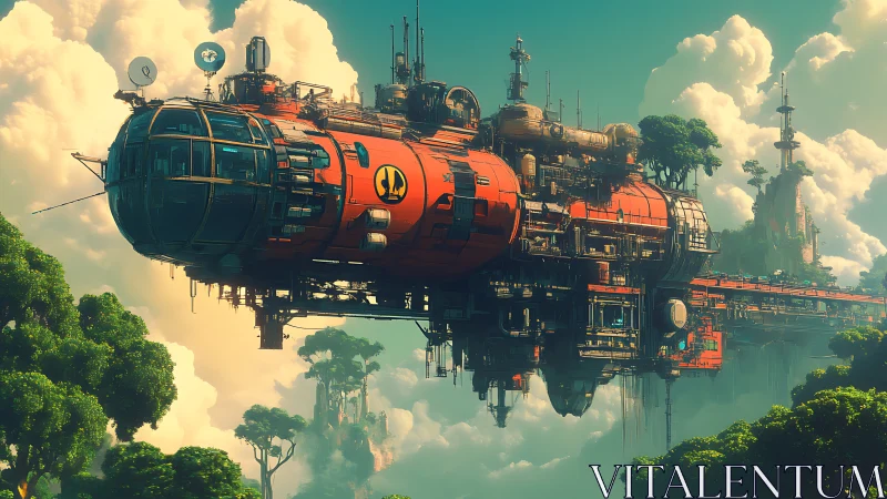 Aero-botanical orbital refinery with integrated forest decks.