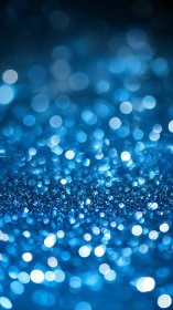 Blue defocused light bokeh field recedes into soft blur