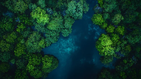 Emerald Forest Cradles Azure Heart.