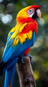 Scarlet macaw portrait renders saturated plumage in sharp focus