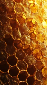 Golden Honeycomb Cathedral Glowing With Amber Light.