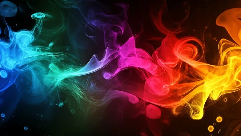 Chromatic smoke ribbons collide in luminous digital bloom.
