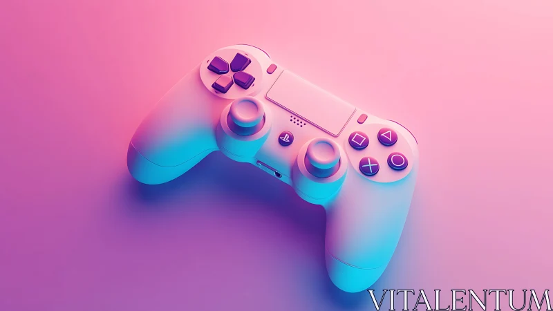 Neon Gaming Controller with Gradient Glow.