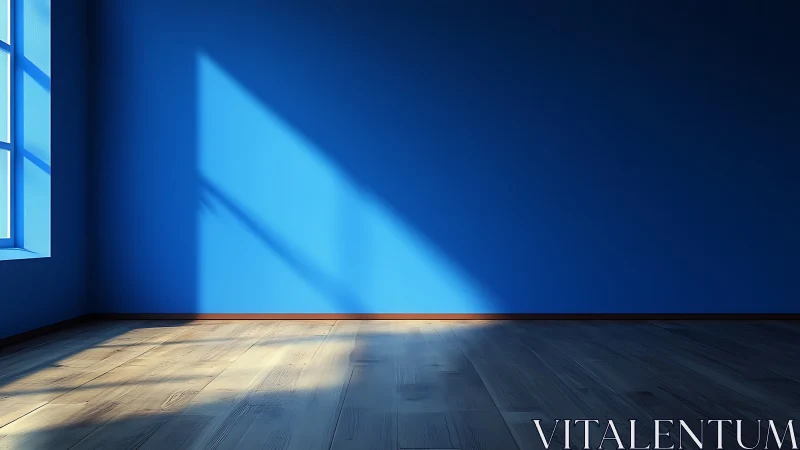 Soft morning light gently brightens a calm blue room