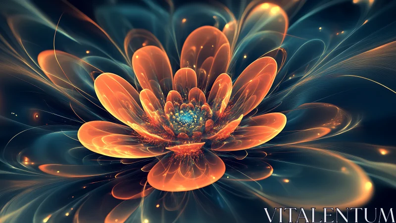 Cosmic glass petals unfurl as a starflower quietly ignites