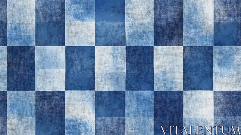 Soft blue checkered pattern brings cozy textured charm