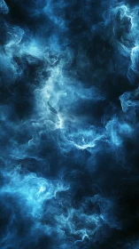 Nebulous blue currents drift like ghostly smoke through space