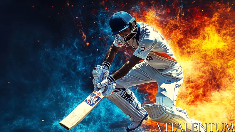 Cricket hero stepping into the heat of a blazing battle.