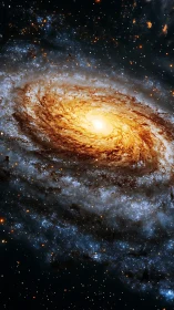 Luminous barred spiral galaxy with dense star-forming arms.