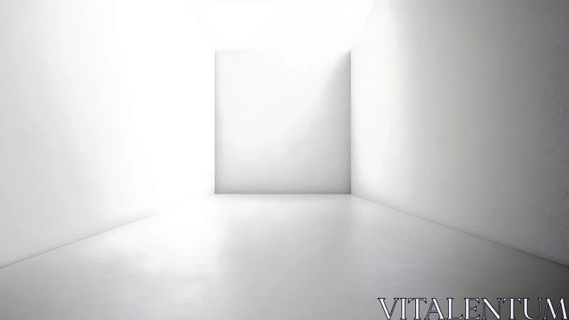 Minimal white room drenched in bright, seamless light.