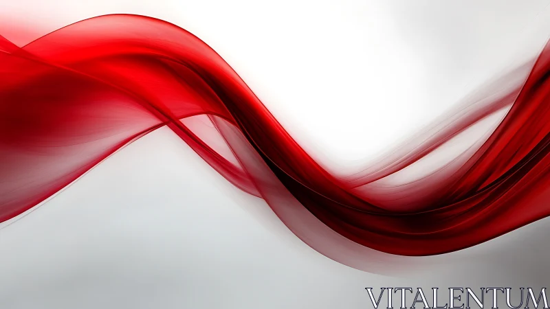 Crimson translucent waveforms over minimalist white field.