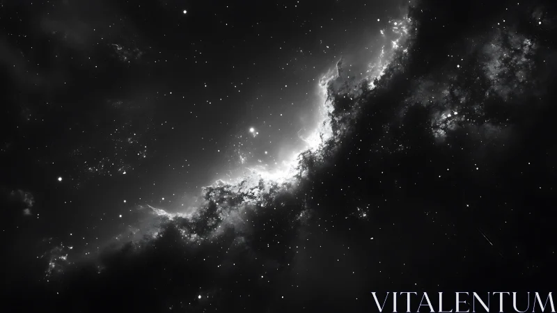 Monochrome nebular starfield reveals luminous galactic ridge