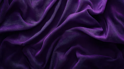 Deep violet fabric folds create luxurious flowing texture.