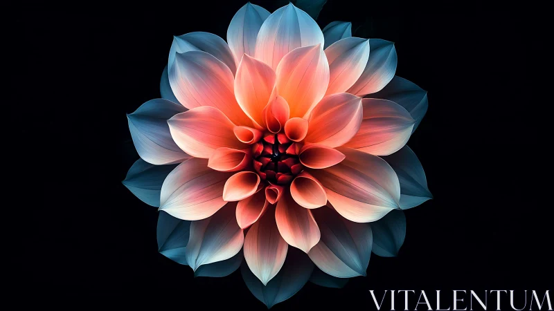 Multilayered Dahlia Form with Radial Gradient Luminescence.