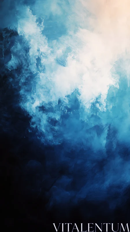 Vertical gradient cloud-like blue and white abstract field.