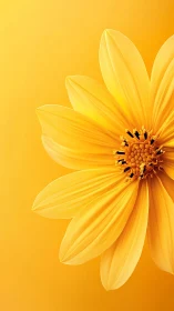 Yellow flower petals photographed against golden gradient background.