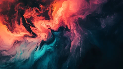 Swirling cosmic colors drift gently through deep space