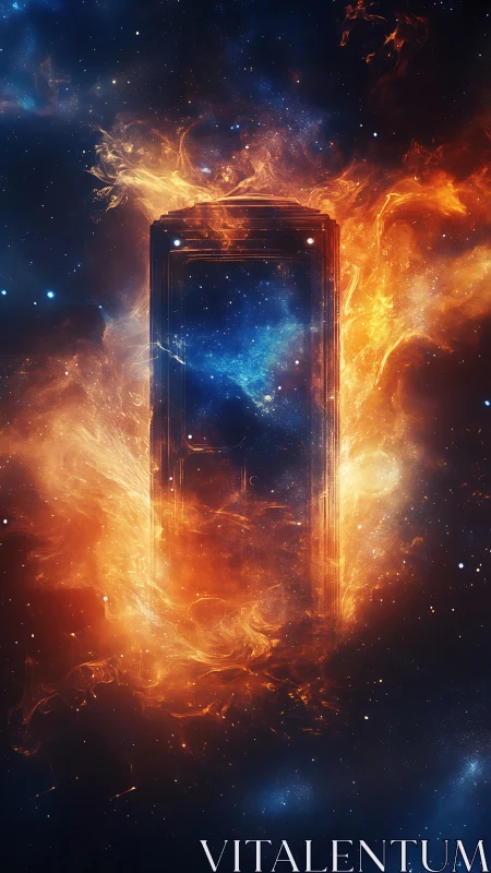 Cosmic Portal: A Phone Bridging Two Worlds.