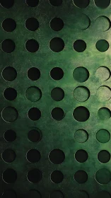 Emerald perforated grid where shadows play hide and seek.