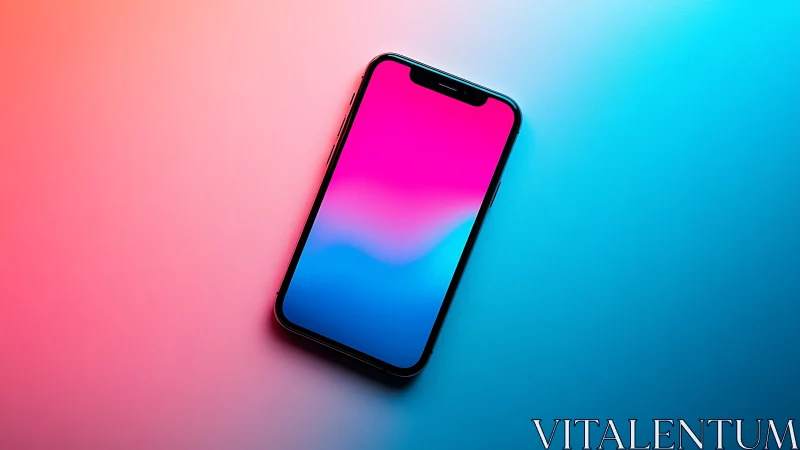 Smartphone Display Against Gradient Background