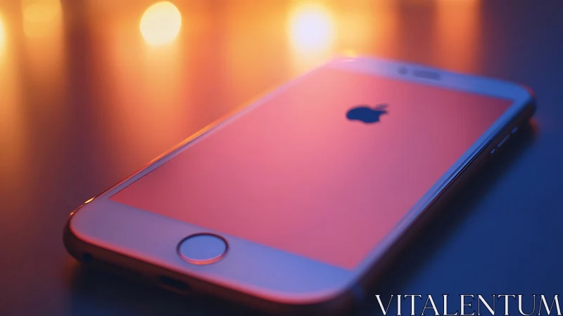 iPhone with Warm Ambient Lighting Setup.
