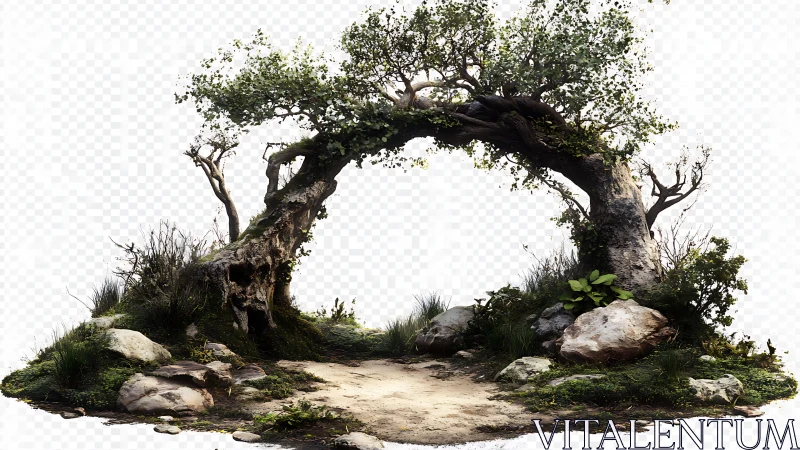 Gnarled Gateway: Where Ancient Trees Frame Discovery.