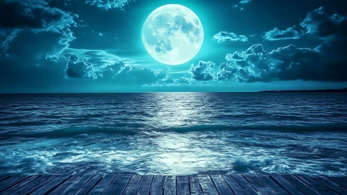 Moonrise tide casting silver fire across dreaming sea.