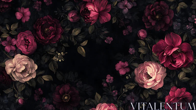 Dark Romance: Lush Vintage Florals in Moody Splendor.