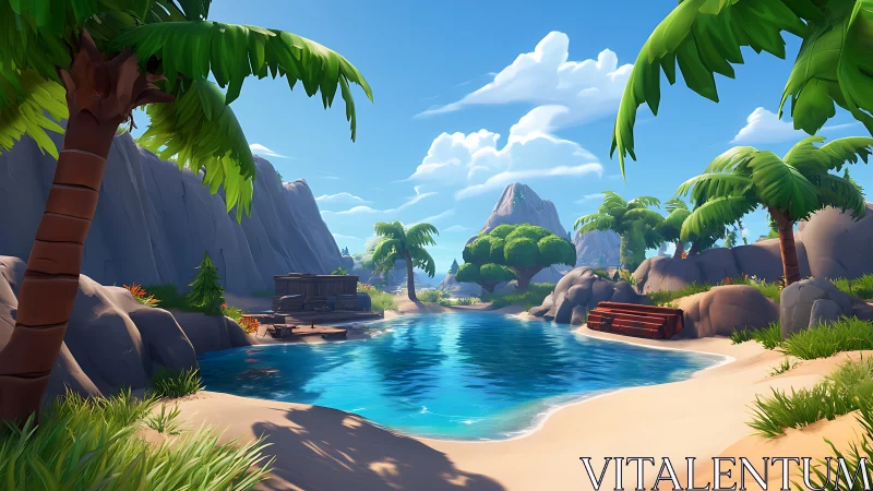 Tropical Paradise Lagoon Oasis Where Ancient Waters Meet Vibrant Dreams