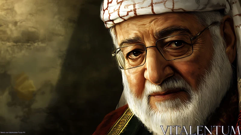 Weathered sage in warm light, eyes carrying desert stories.