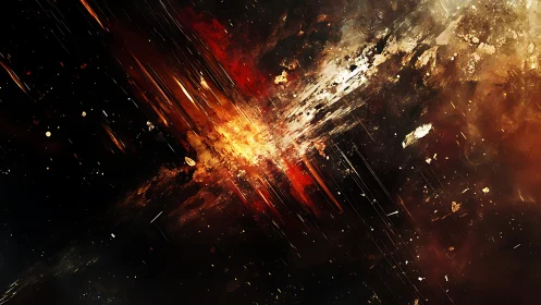 Stellar detonation rendered as high-energy abstract digital field