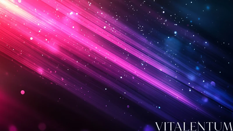 Neon light streaks stream across a cosmic abstract night