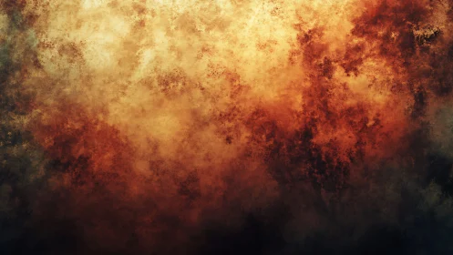 Warm abstract cloud texture with fiery orange and brown tones.