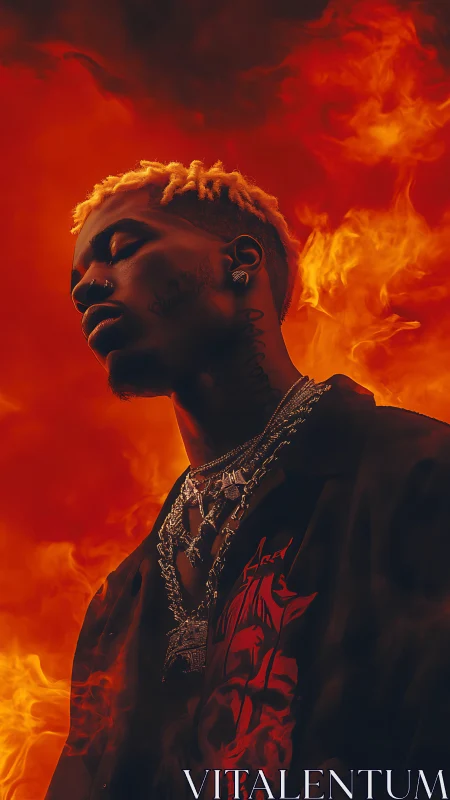 Portrait in infernal backlight explores dramatic chroma contrast