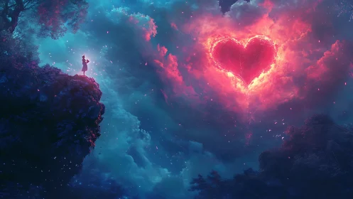 Glowing Heart in the Clouds: A Journey Across Wonder.
