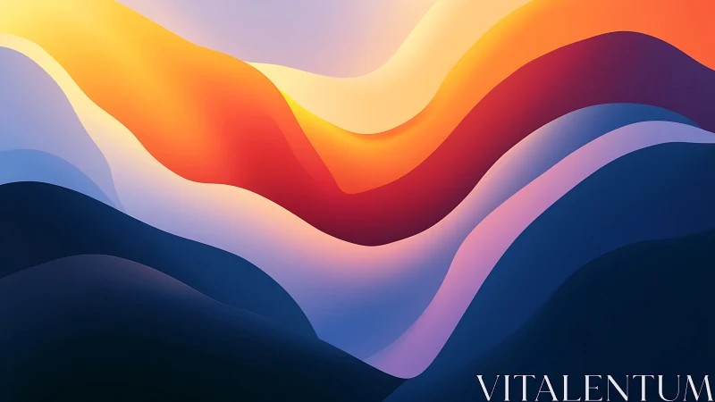 Layered abstract waves in warm and cool gradient tones.