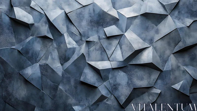 Tessellated metallic relief surface with faceted shadow geometry.