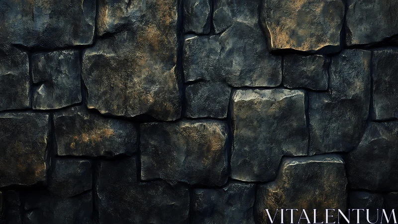 Textured medieval stone wall with dark rustic tones and realistic detail.
