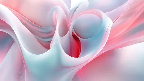 Soft gradient folds form ethereal translucent fabric structures