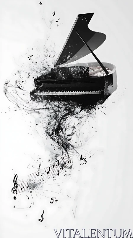Shattered piano spills swirling music into bright silence.