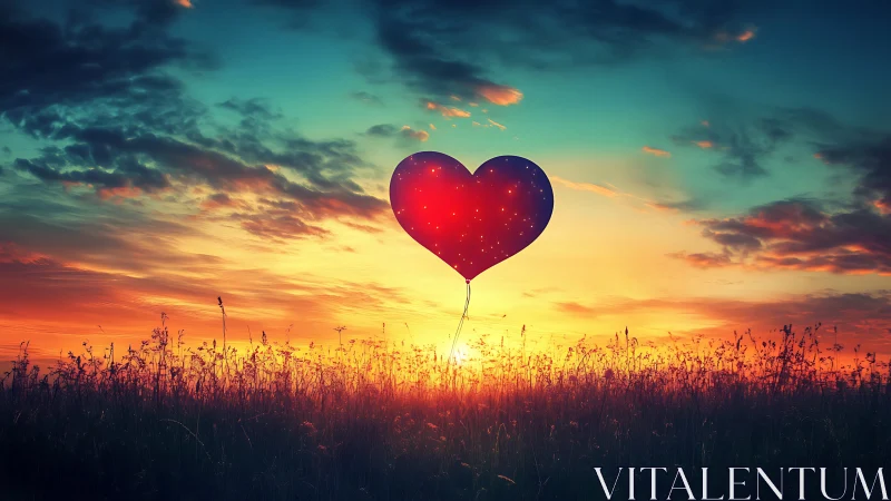 Love Takes Flight at Sunset.