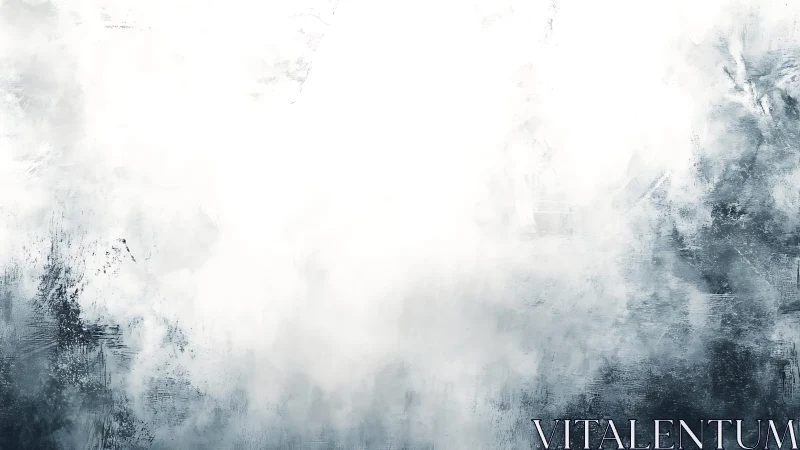 Abstract white and gray textured fog background with brush strokes.
