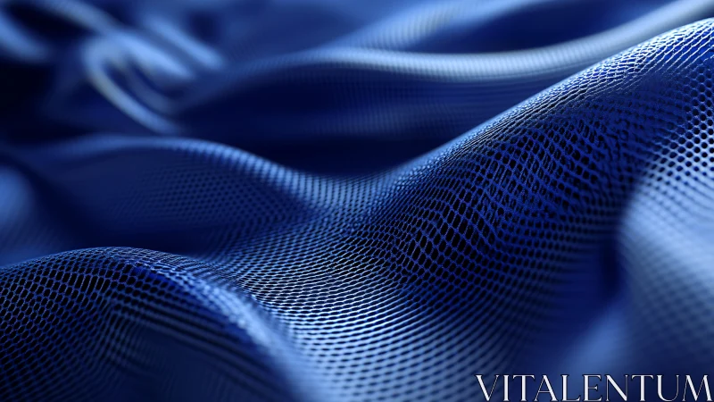 Midnight mesh waves ripple across luminous cobalt fabric.