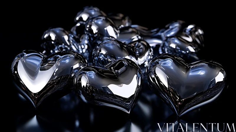 Translucent Glass Hearts: Optical Refractive Forms with Crystalline Geometry.