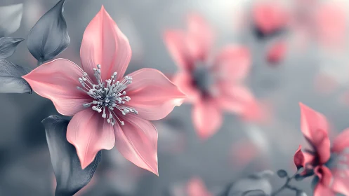 Delicate Pink Blossoms in Soft Focus.