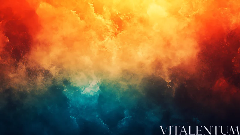 Chromatic Atmospheric Stratification with Luminous Cloud Formations.